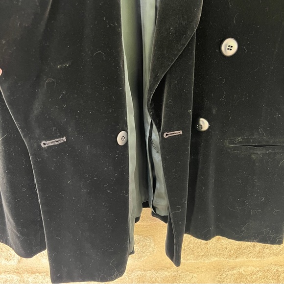 Vintage Escada Margaretha Ley black velvet jacket double breasted L 40 80s 90s - Picture 7 of 8